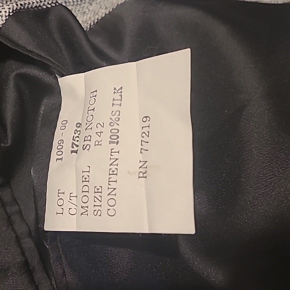 VTG 100% SILK HERRINGBONE SPORT COAT BLAZER - Picture 10 of 11